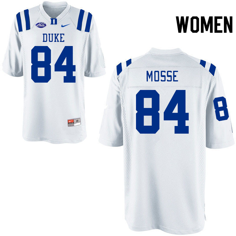 Women #84 Akiva Mosse Duke Blue Devils College Football Jerseys Stitched-White